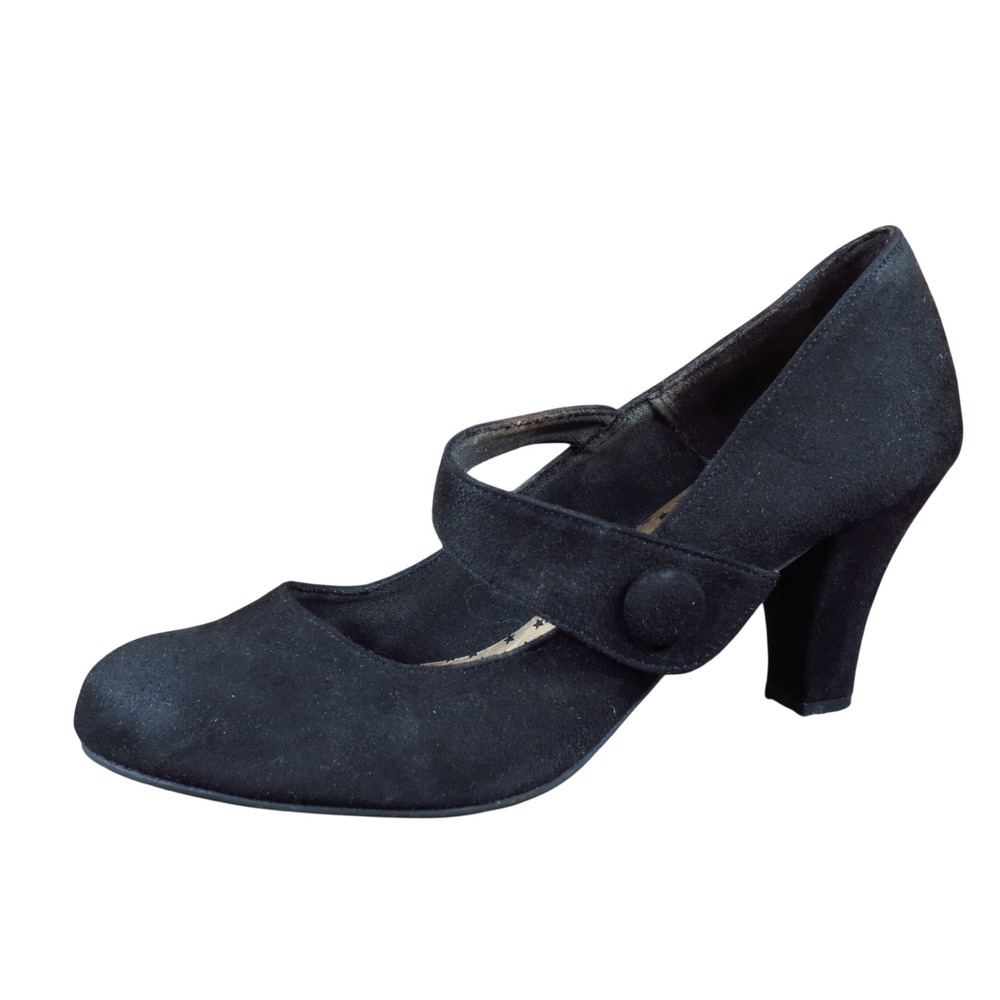 American Eagle Women Mary Jane Pump Size 9 Dress Career Black Faux Suede Heel